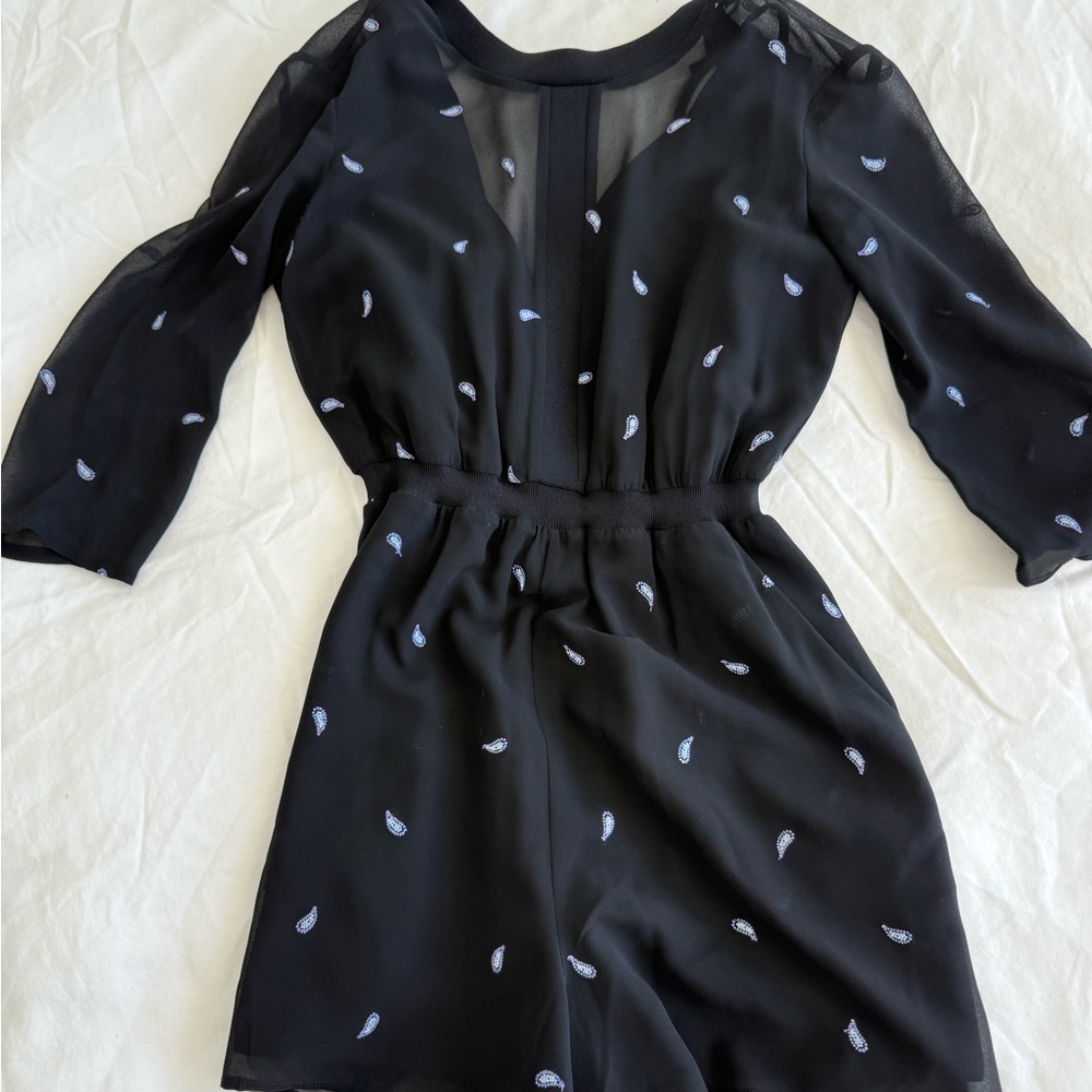 Elegant Black Dress with Sheer Sleeves
